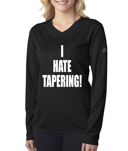 Running - I Hate Tapering - NB Ladies Black Long Sleeve Shirt